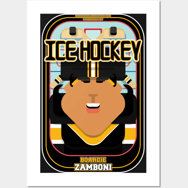 Ice Hockey Black and Yellow - Boardie Zamboni - Indie version Wall Art by Boxedspapercrafts